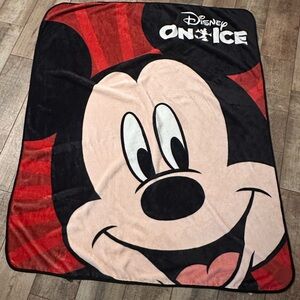 Disney on Ice Mickey Mouse Throw Blanket - Black, Red, and Cream